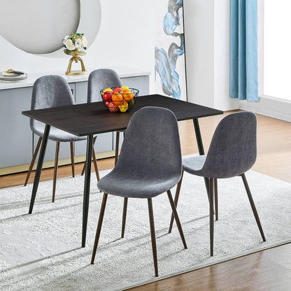 Fabric Dining Chairs-Beige/Grey