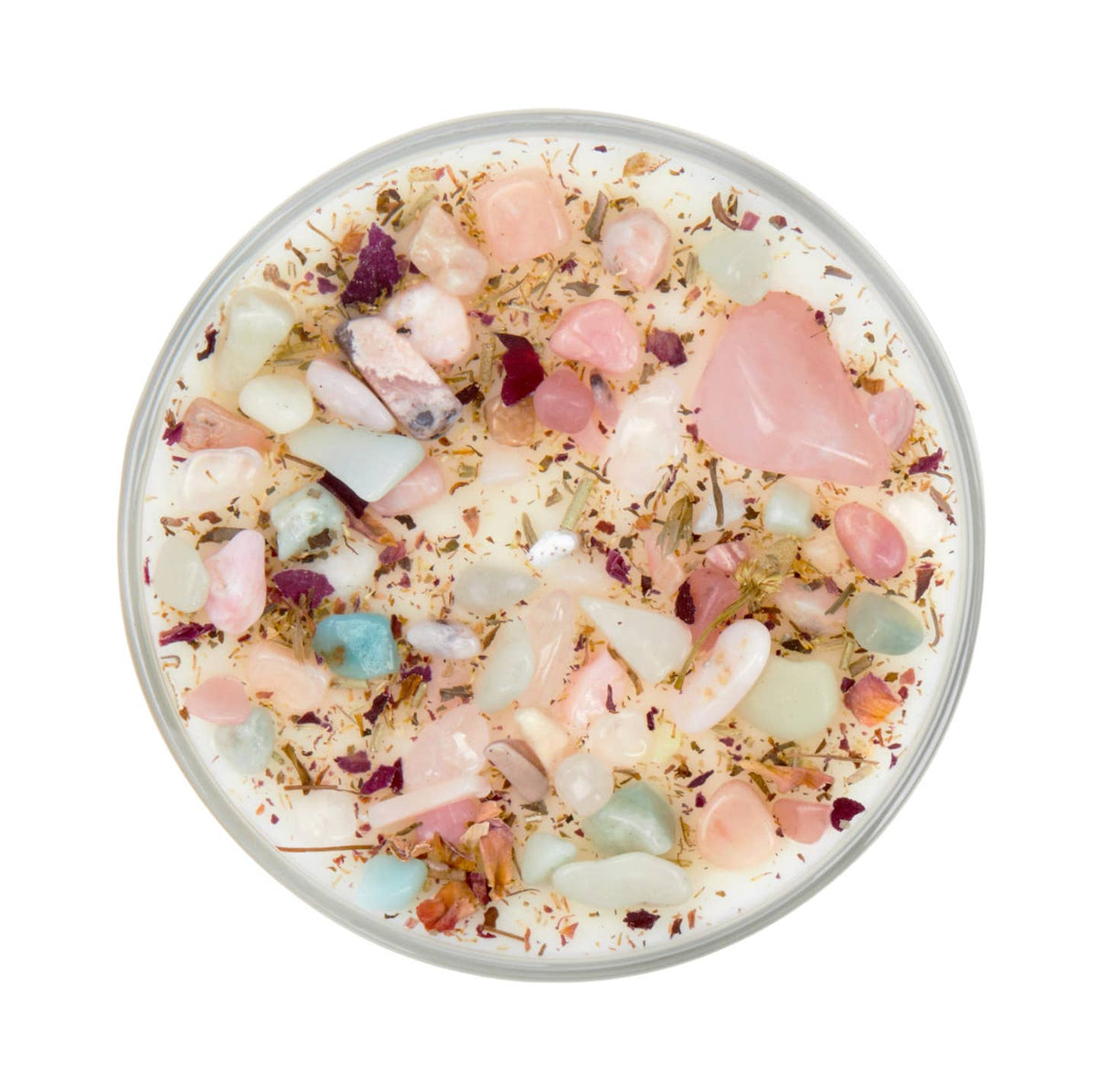 Self Love Candle - Dried Flower, Herb, & Crystal Candles by New Moon Beginnings — view 2