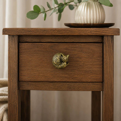 Fox Head Drawer Knob, Gold Cast Iron Cabinet Pull Hardware, 2.5" by Iron & Blossom — view 3