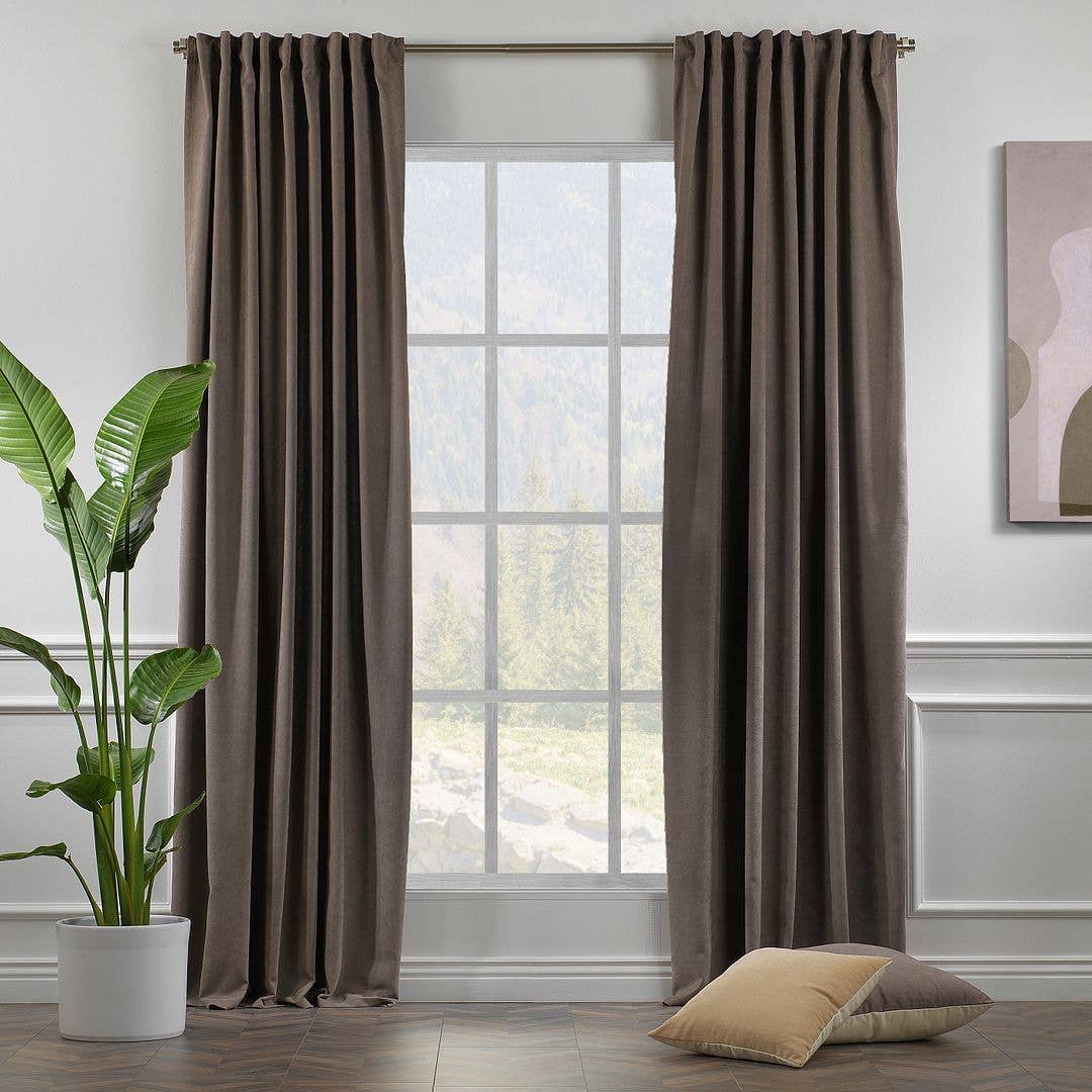 Extra Long Matte Decorative Custom Size Curtain by Bes Home Design