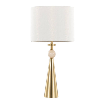 Cone Travertine 27" Table Lamp - Set of 2 in Gold Metal by LumiSource and Grandview Gallery — view 11