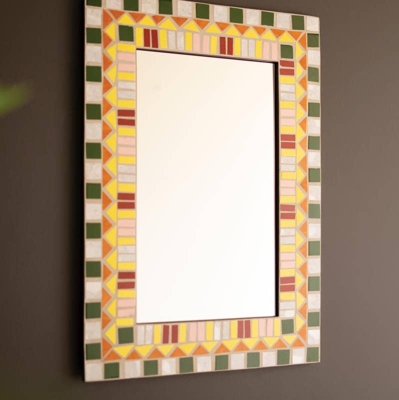 Rectangle Mosaic Tile Framed Mirror by Kalalou
