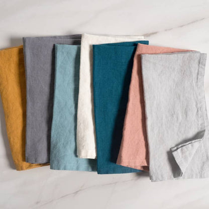 Verona 100% Stone Washed Linen Napkins-Set of 4, 20" X 20"