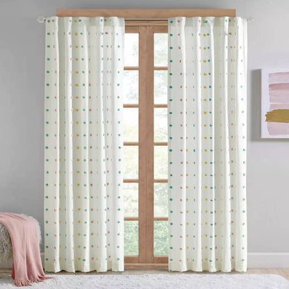 Colorful Pom-Poms Window Curtain, Light by Olliix
