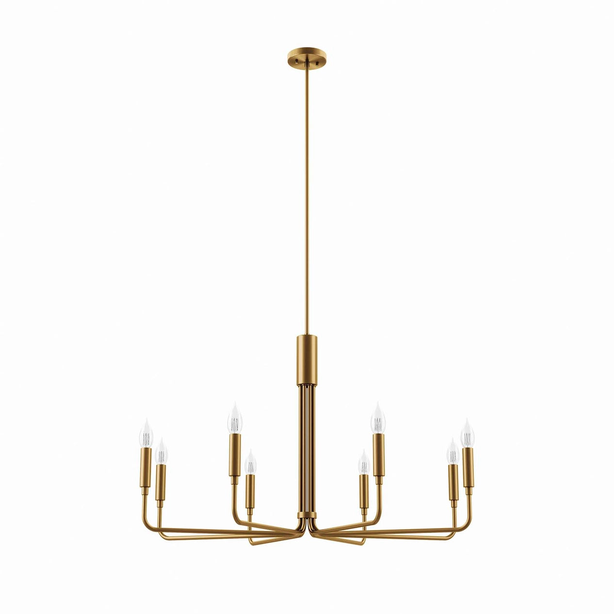 Satin Brass Revival 8-Light Chandelier warm gold modern ceiling fixture