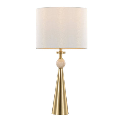 Cone Travertine 27" Table Lamp - Set of 2 in Gold Metal by LumiSource and Grandview Gallery — view 10