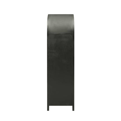Conrad Kettle Matte Black Wood 68" Tall Arched Bookcase
