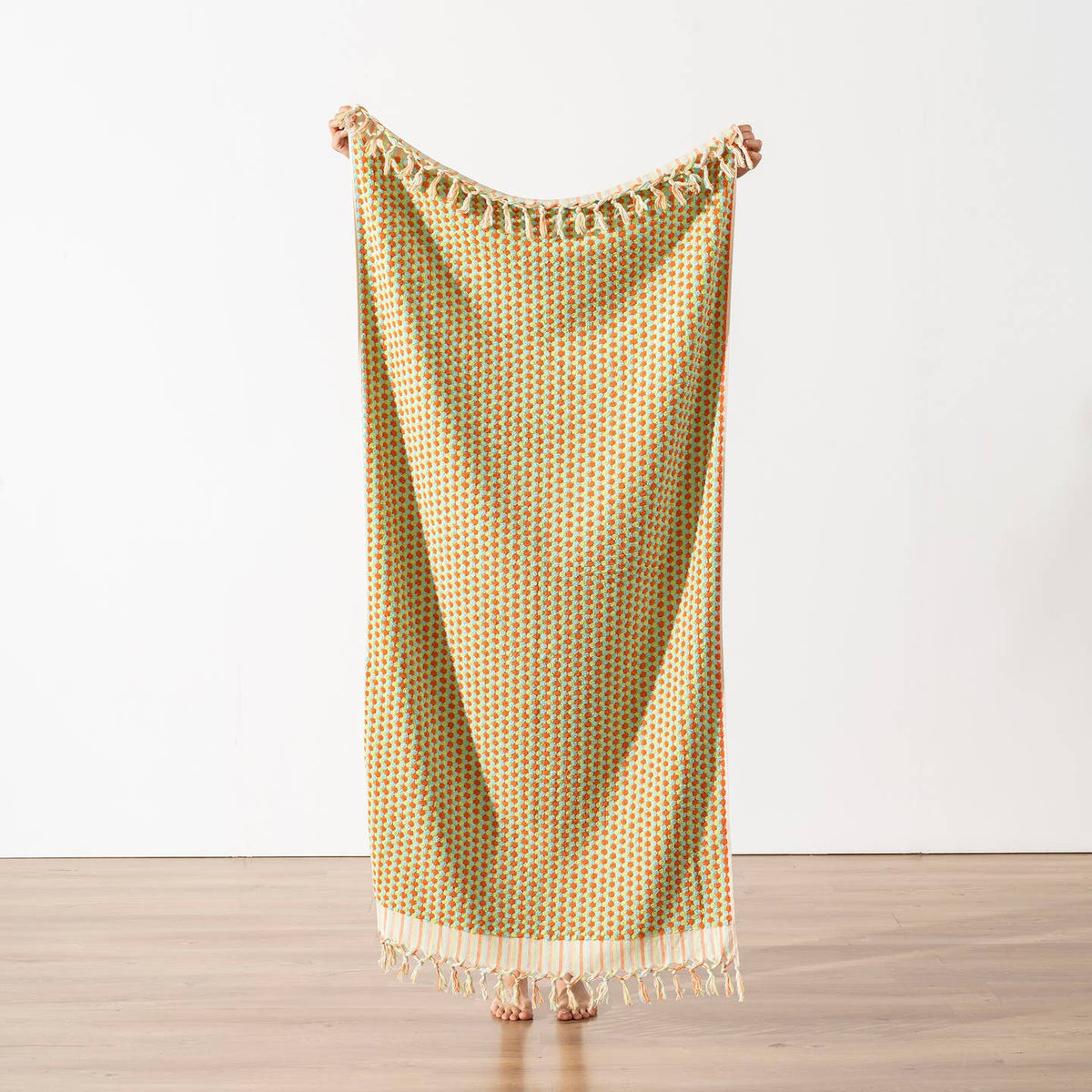 Pompom Bubble Handloom Bath Turkish Towels Farmhouse Decor by Kikoya — view 44