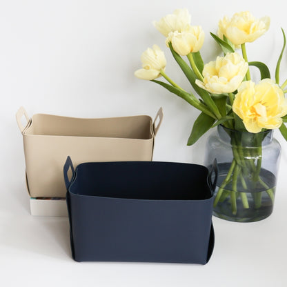 Vegan Leather Storage Basket, Medium