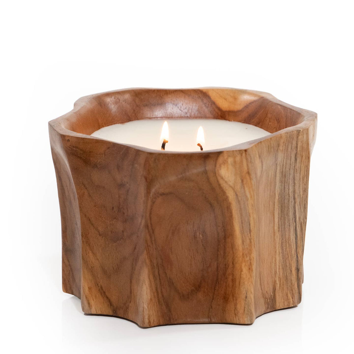 Petite Teak Organic Bowl Candle by Andaluca