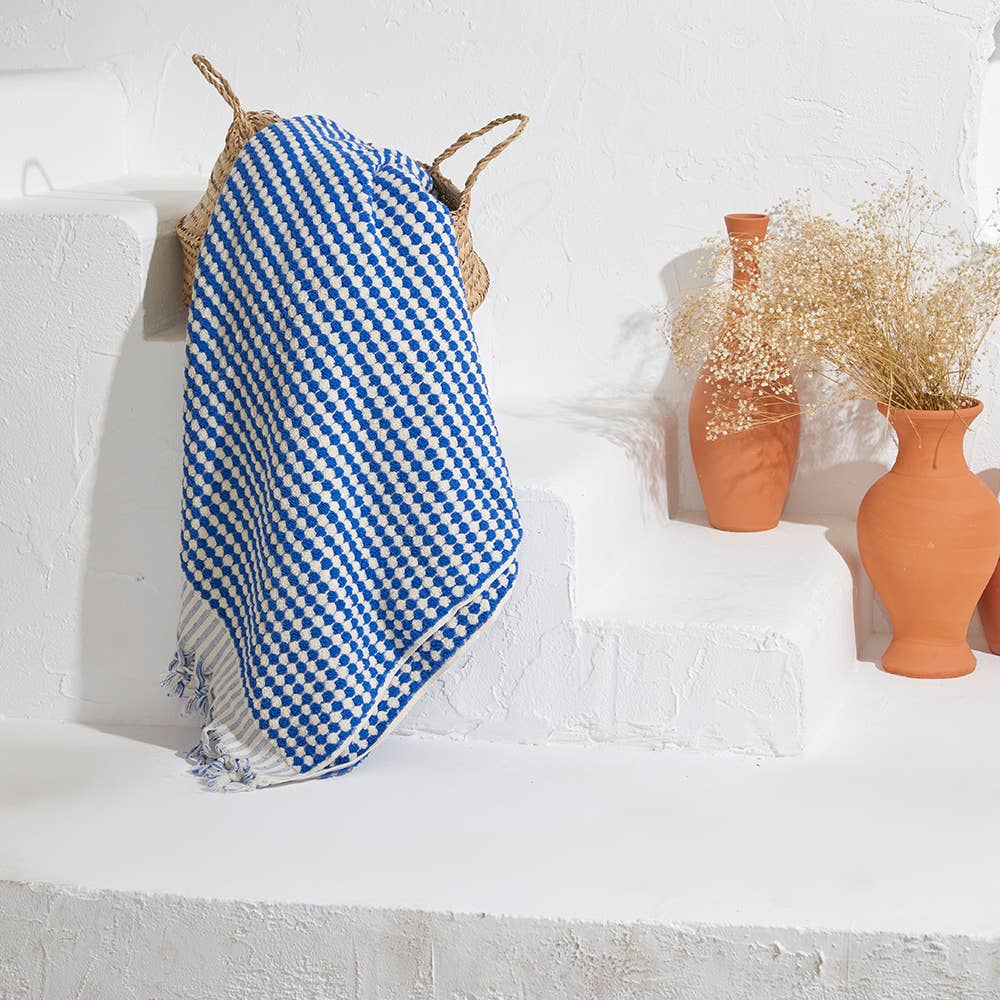 Pompom Bubble Handloom Bath Turkish Towels Farmhouse Decor by Kikoya — view 35