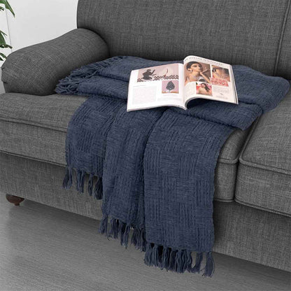 Kathy Ireland Oversized Chenille Fringed Basket Throw by Bed Bath Fashions — view 28