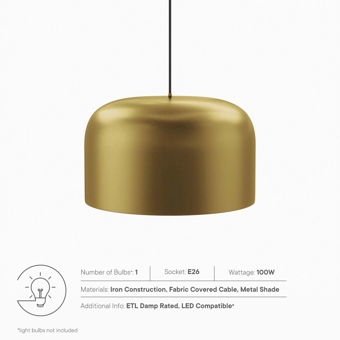Brushed Gold Avenue 1-Light Pendant minimalist gold single hanging light