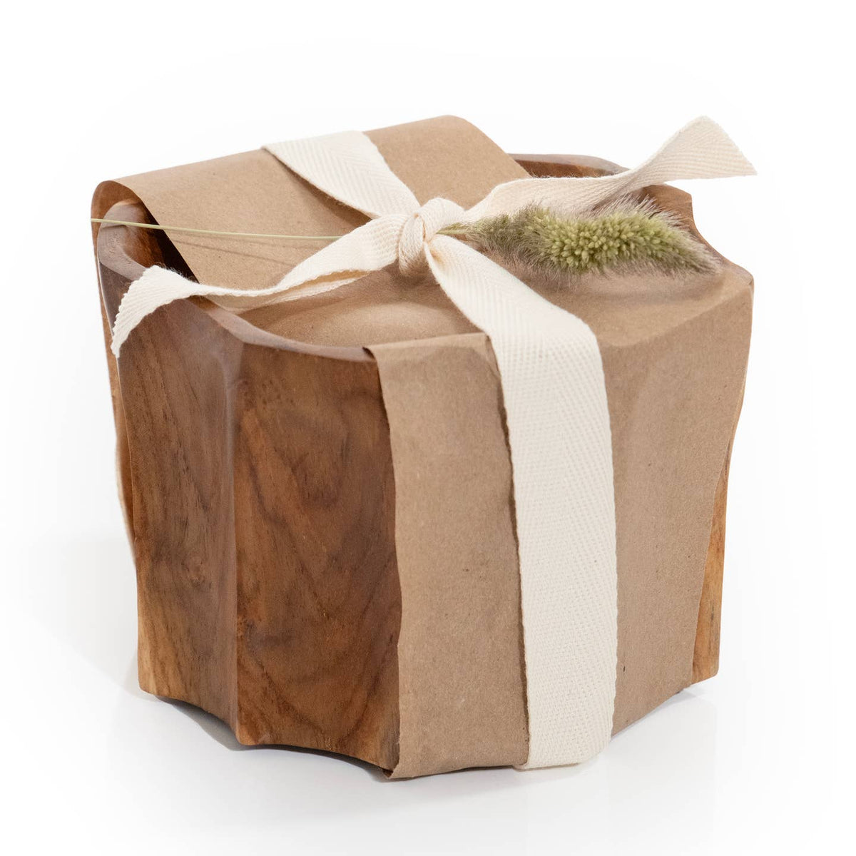 Petite Teak Organic Bowl Candle by Andaluca — view 9