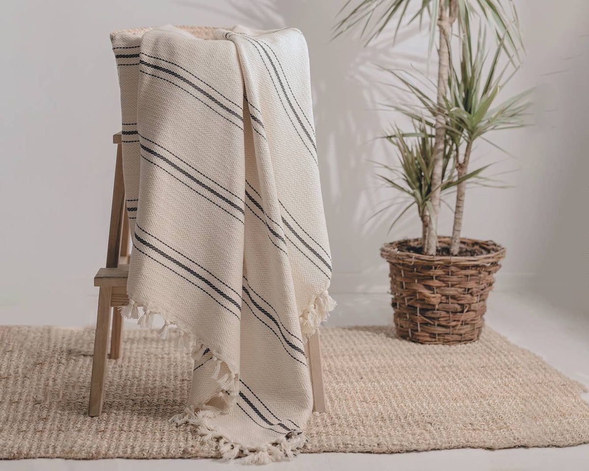 Minimalist 100% Cotton Throw Blankets & Bedspreads by Moa — view 10