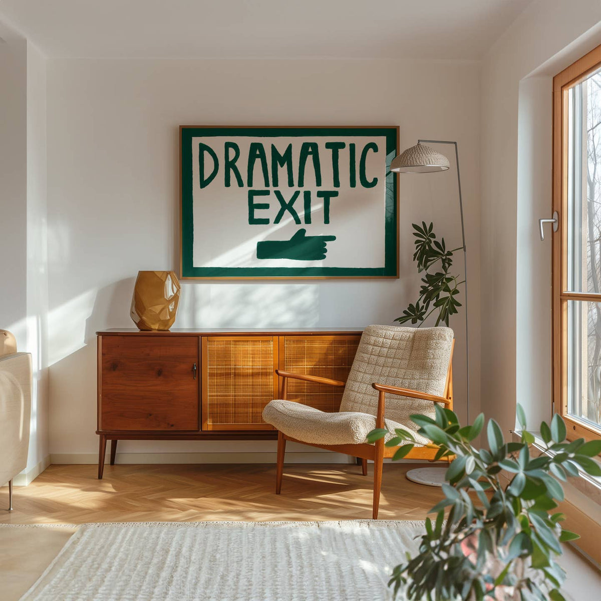 Dramatic Exit Hand Painted Print by Lune Club — view 2