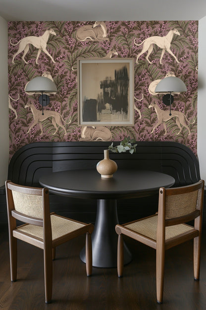 Violet Fern Canine wallpaper shown in an interior setting
