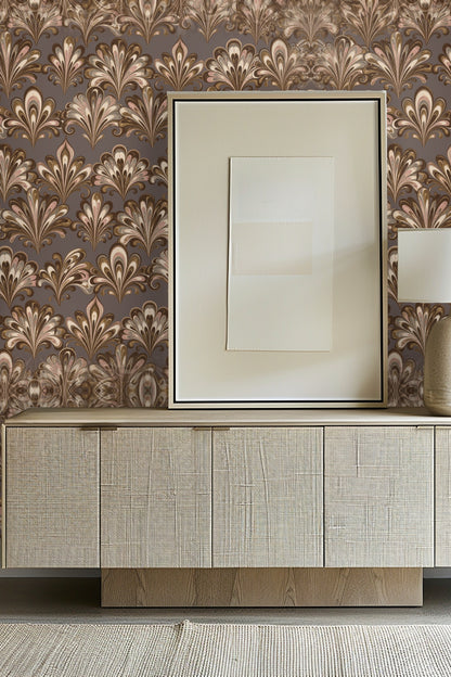 Zoomed-in pattern view highlighting marbled texture in feather design elements.