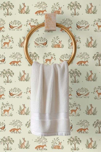 Pair of pheasants standing near a tree branch shown in wallpaper detail.