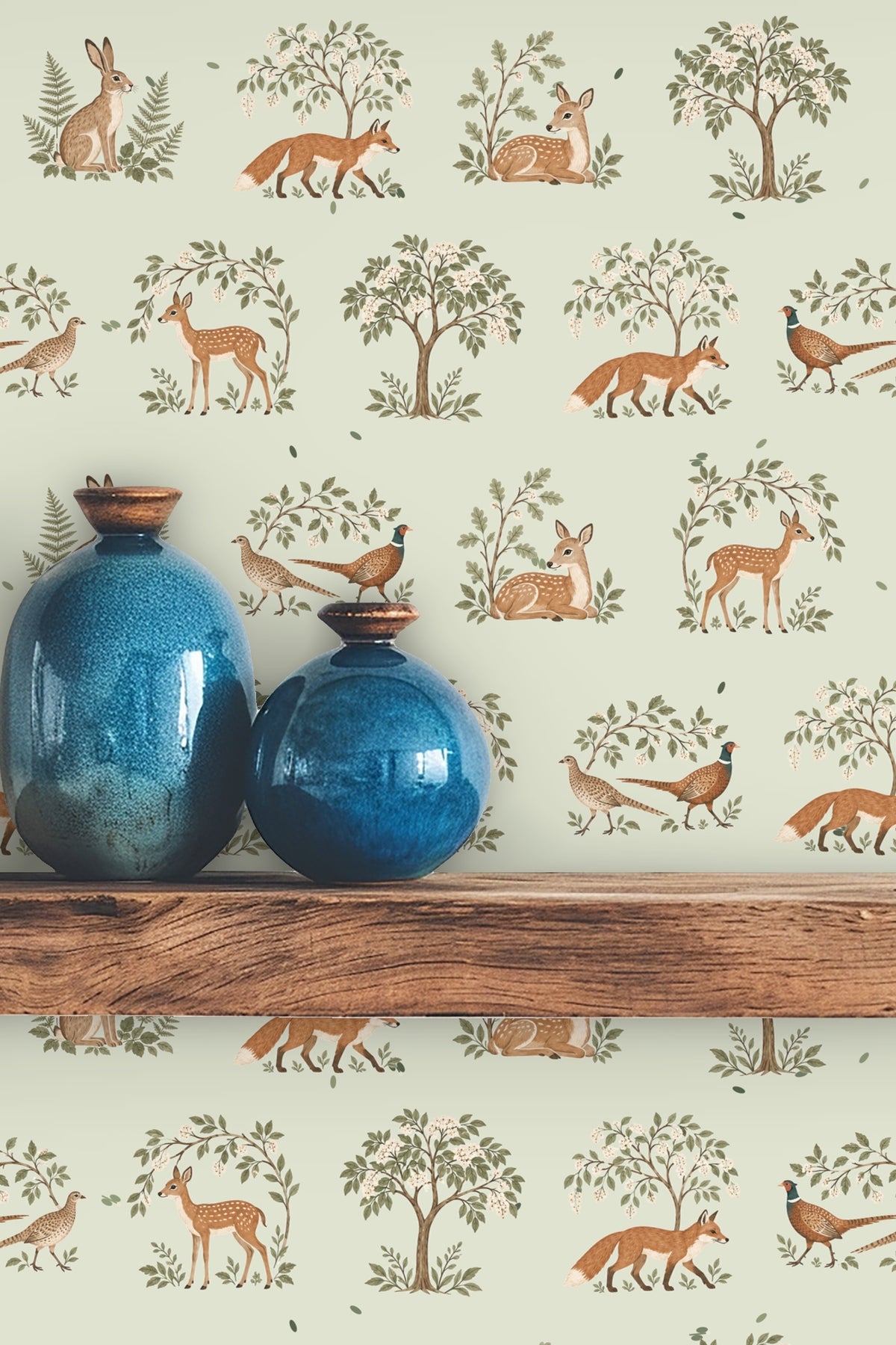 Rabbit sitting in front of ferns and foliage captured on the wallpaper.