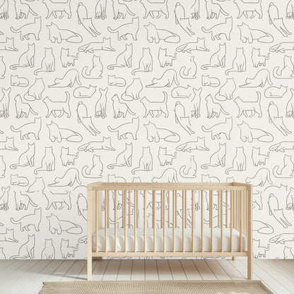 Full wall view with a neutral sofa and woven rug to show pattern scale in a living space