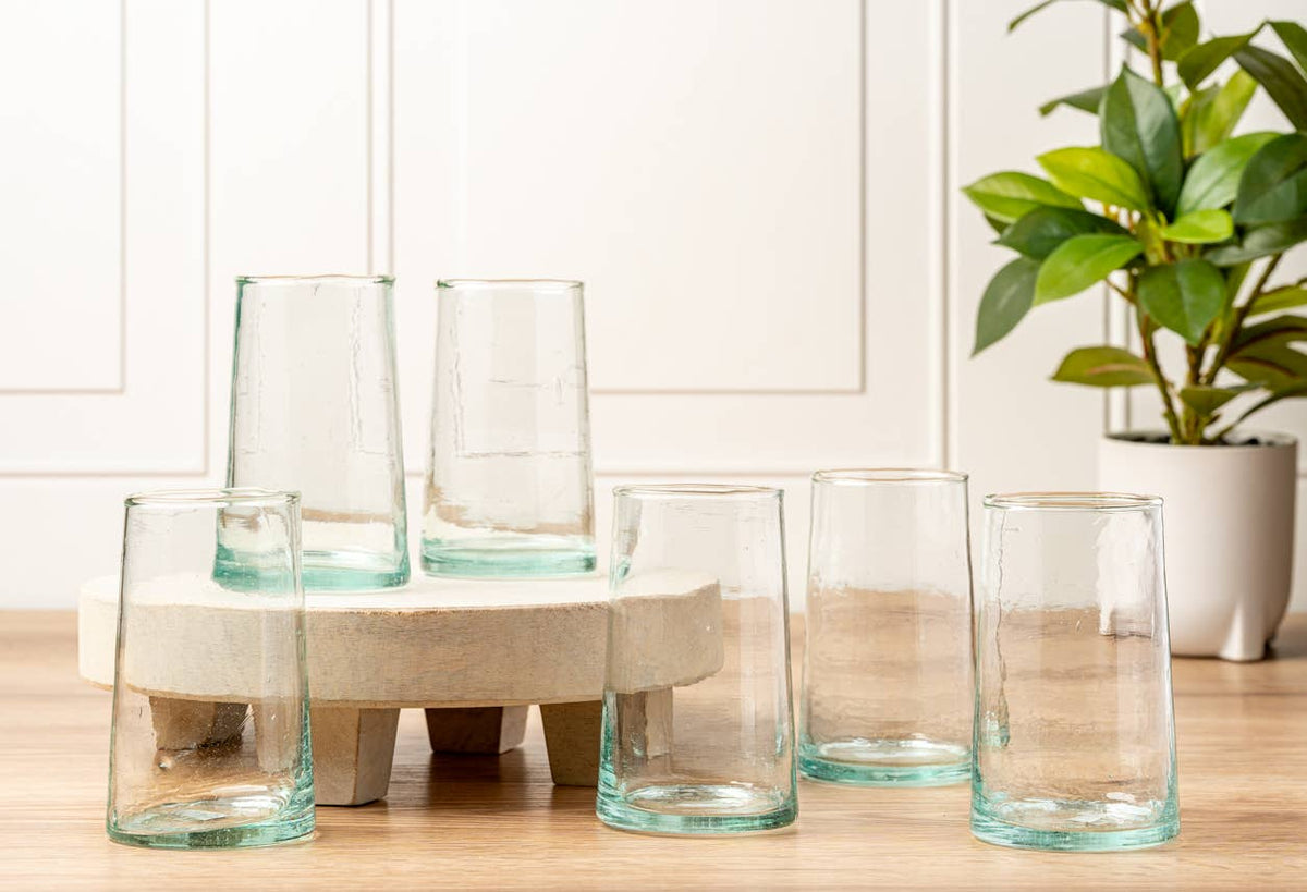 Moroccan Cone Glassware Large - Clear by Verve Culture