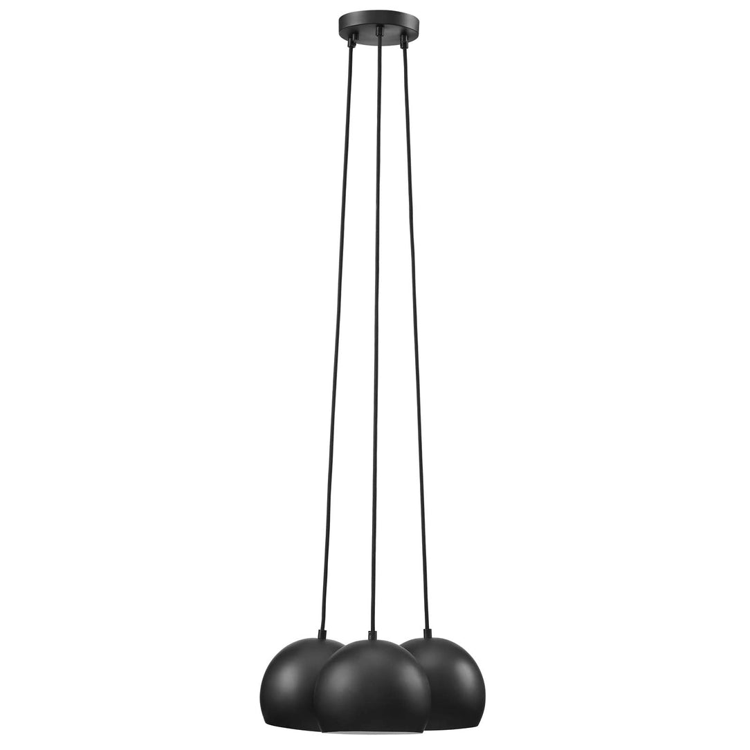 Pitch Chalice 3-Light Metal Pendant matte black cluster fixture