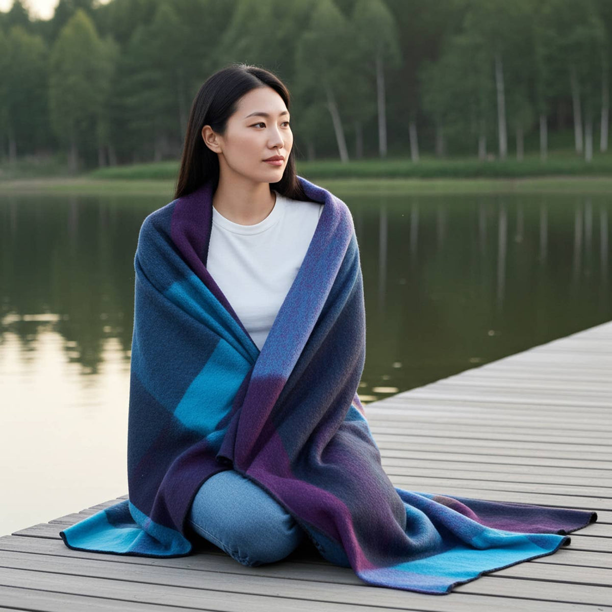 Alpaca Throw Blanket - Nightfall by Shupaca Alpaca — view 5
