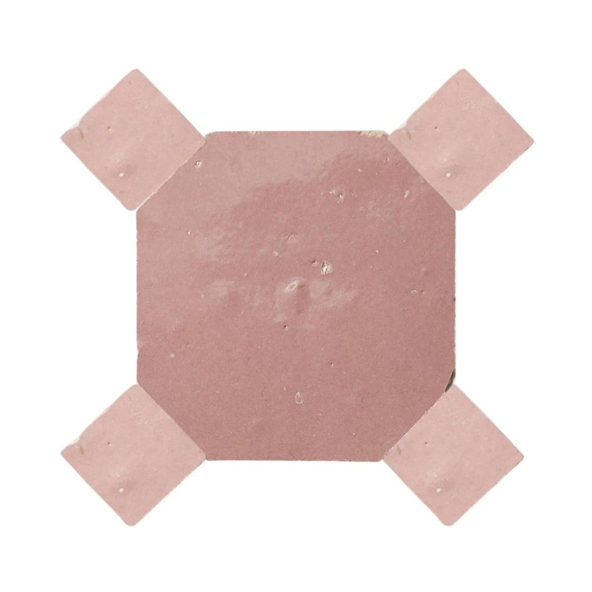 Handcrafted Pink Moroccan Zellige Tiles – Octagon & Bouchon Patterns by Moroccantastics — view 2