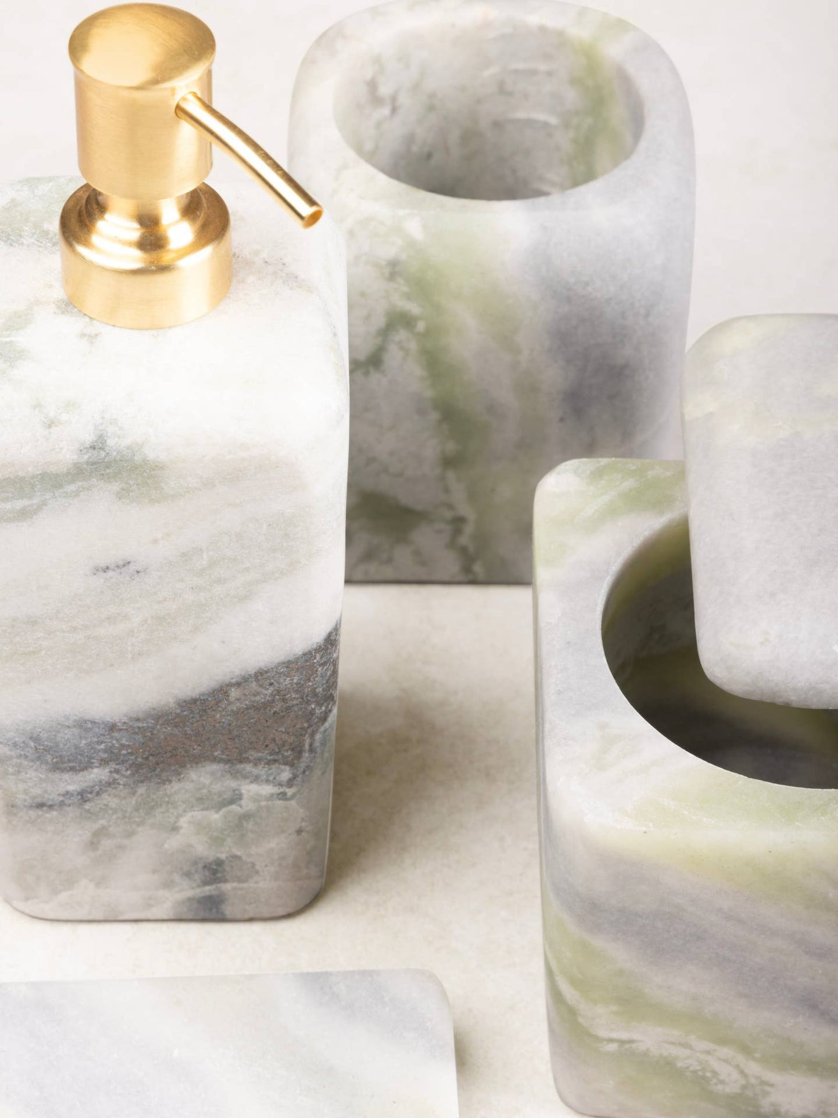 Hanoi Green Onyx Bath Accessories Set by GAURI KOHLI — view 10