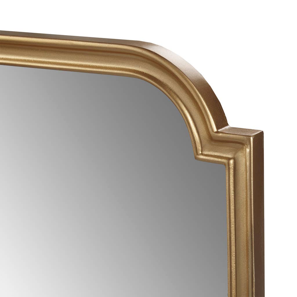 Gold Scalloped Wood Wall Mirror Home Decor by Olliix — view 3