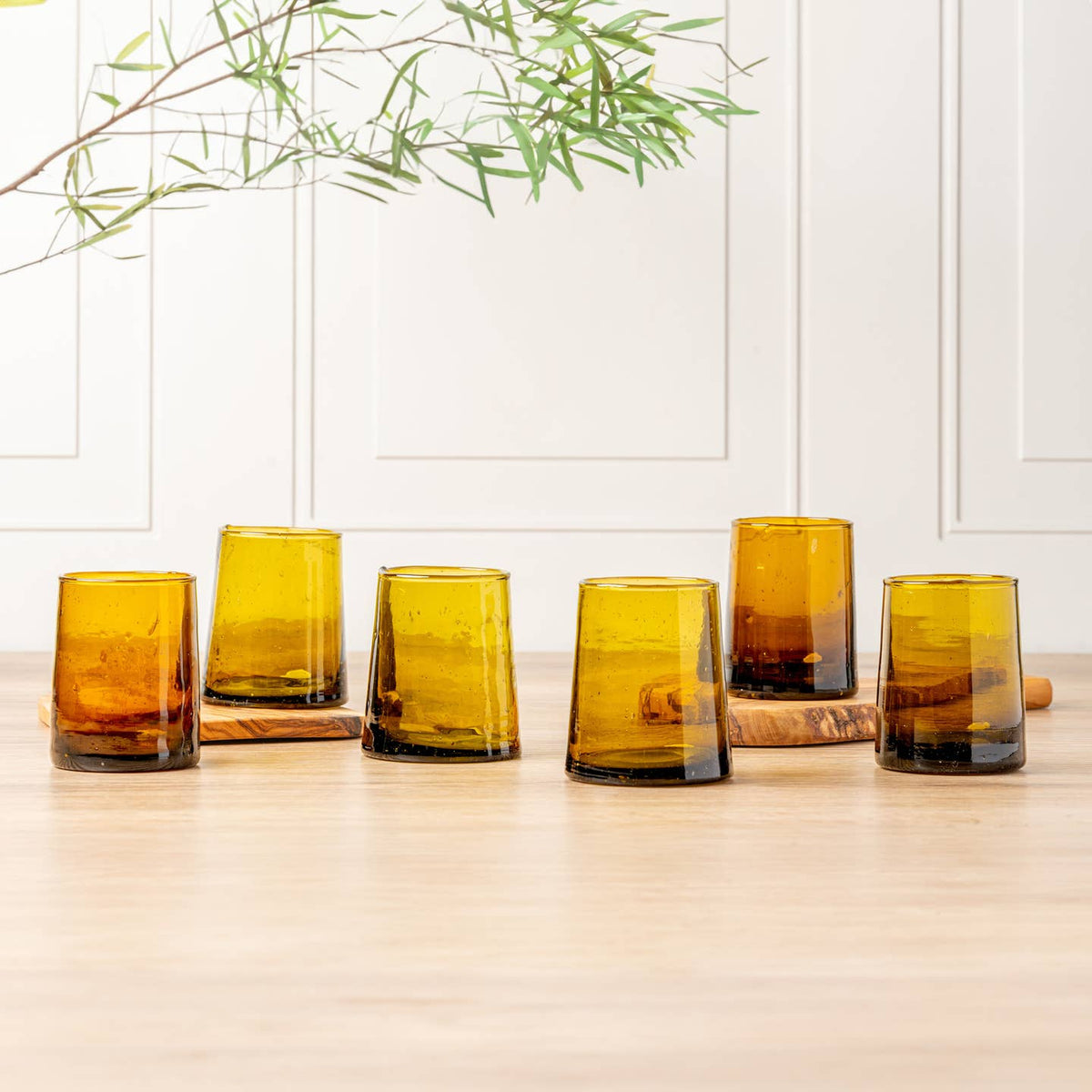 Moroccan Cone Glassware Small - Amber by Verve Culture