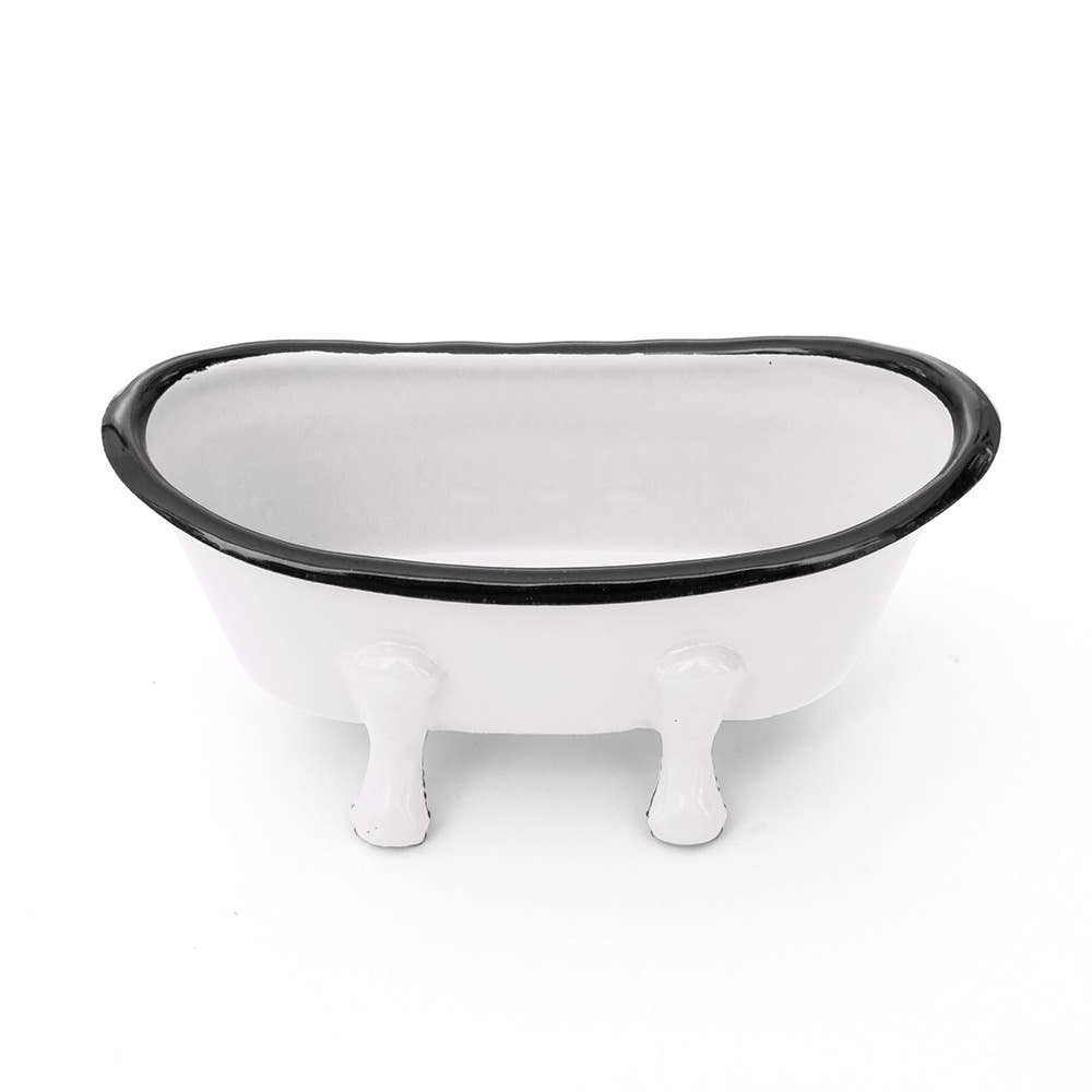 Farmhouse White Metal Bathtub Soap Dish by FinchBerry — view 3