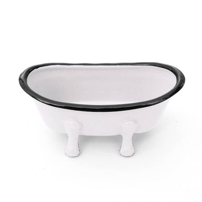 Farmhouse White Metal Bathtub Soap Dish by FinchBerry — view 3