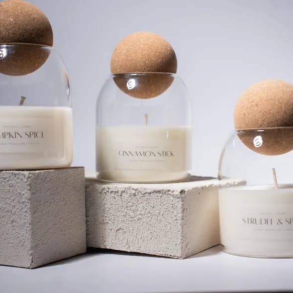 Fall Candle with Corktop Lid Available in Multiple Scents by Pink Spruce — view 3