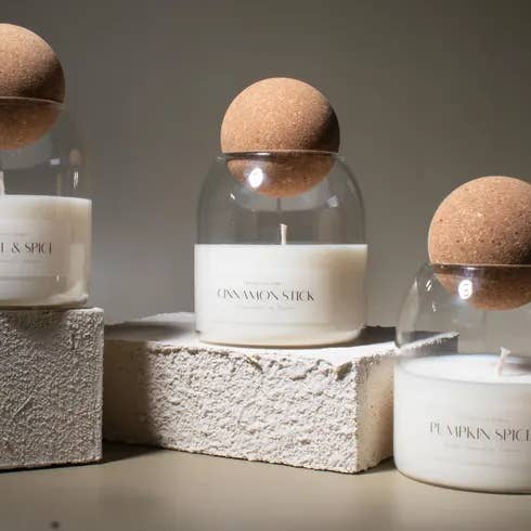 Fall Candle with Corktop Lid Available in Multiple Scents by Pink Spruce — view 2