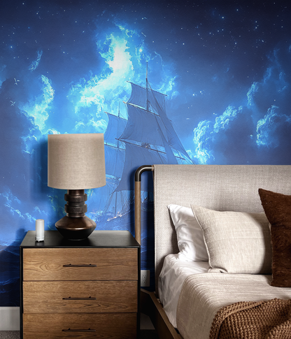 Nautical Ship Moonlit Voyage