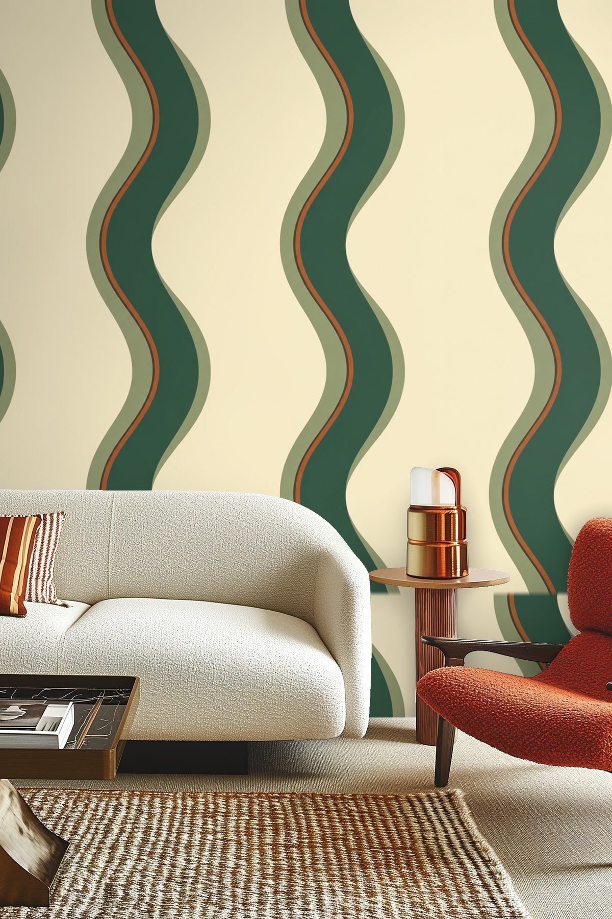 Olive Ribbon Ripple wallpaper image 11