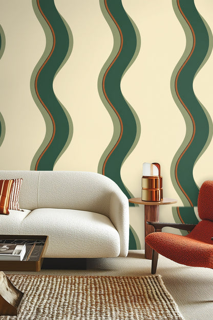 Olive Ribbon Ripple wallpaper image 11