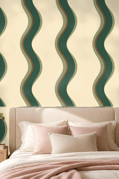 Olive Ribbon Ripple wallpaper image 10