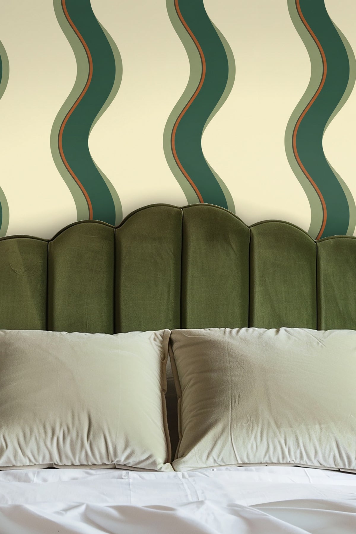 Olive Ribbon Ripple wallpaper image 12