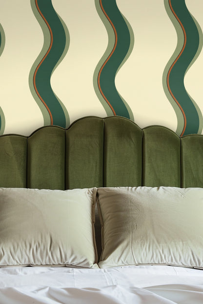 Olive Ribbon Ripple wallpaper image 12