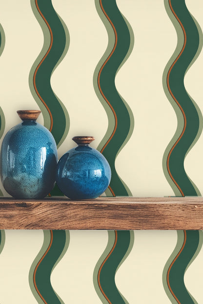 Olive Ribbon Ripple wallpaper image 9