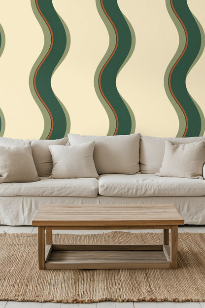 Olive Ribbon Ripple wallpaper image 13