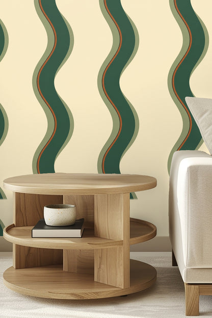 Olive Ribbon Ripple wallpaper image 8