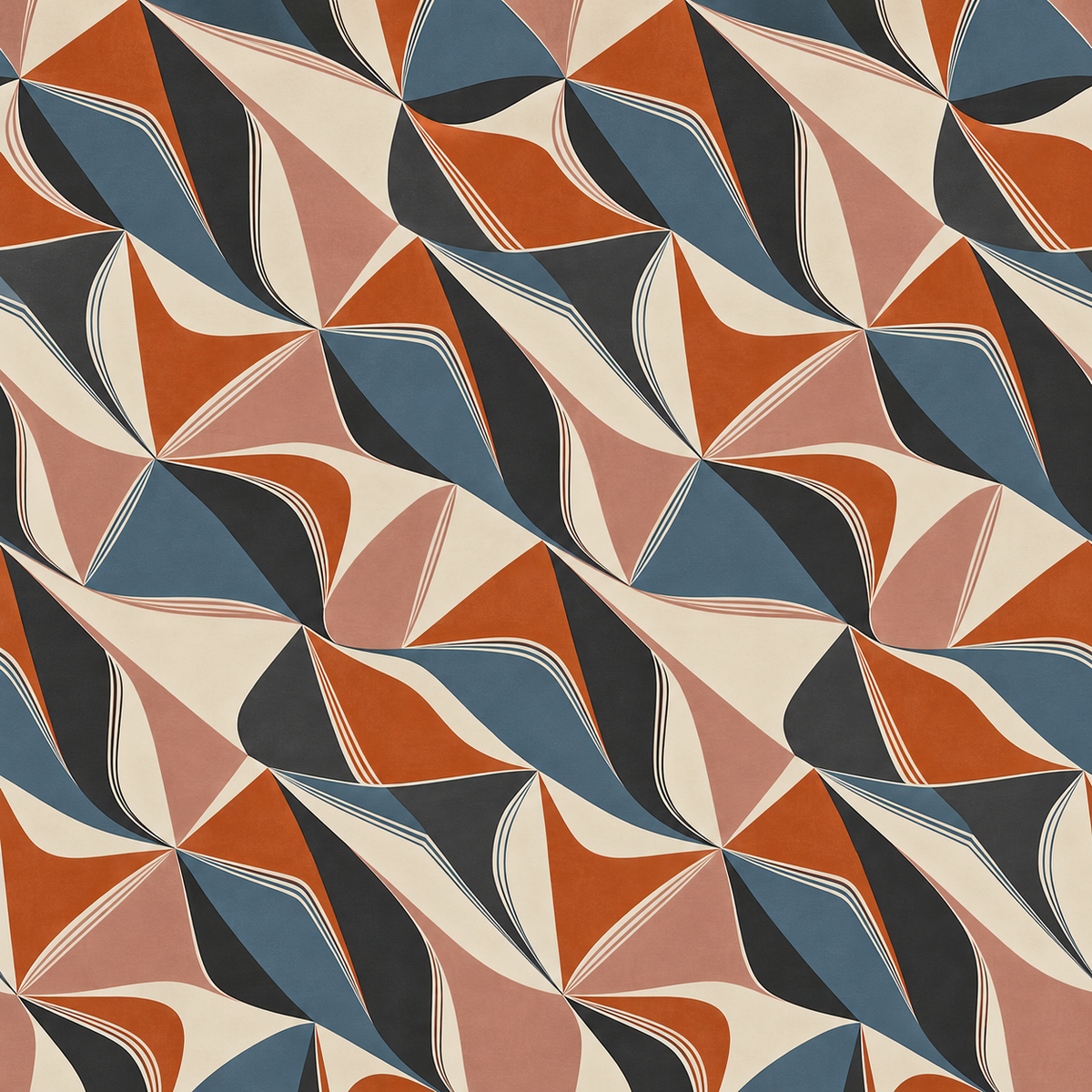 Pattern repeat aligning perfectly to create continuous rhythm.