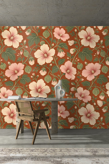 Vue of wallpaper styling with natural textures and clean white foreground accents