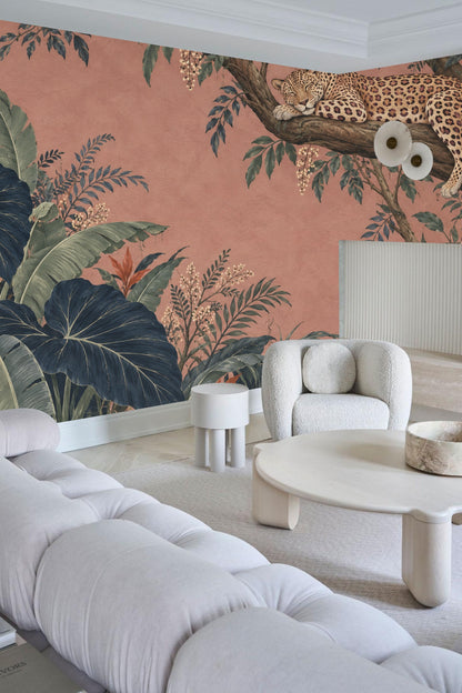 Silent Sentinel Mural wallpaper shown in an interior setting