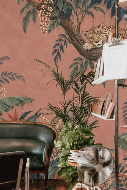 Silent Sentinel Mural wallpaper shown in an interior setting