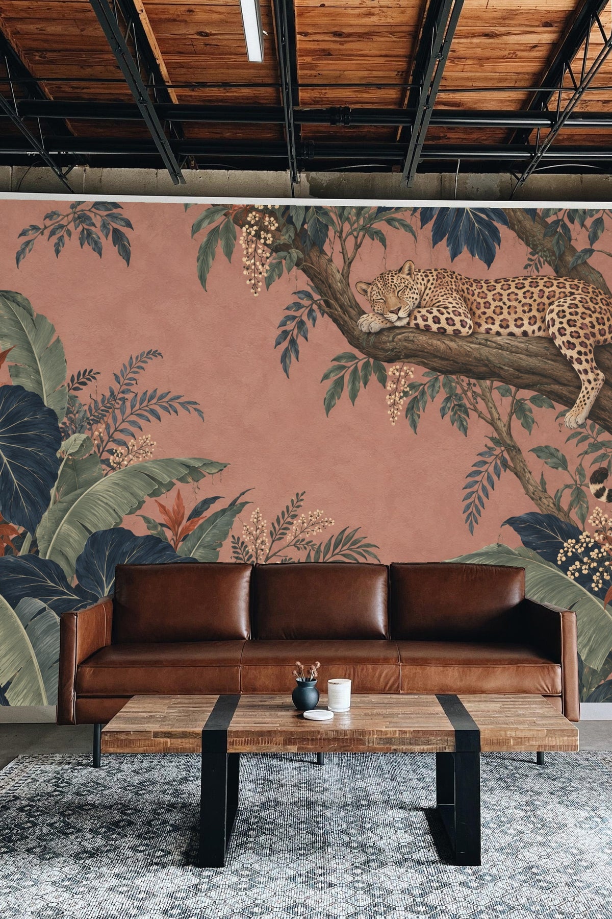 Silent Sentinel Mural wallpaper shown in an interior setting